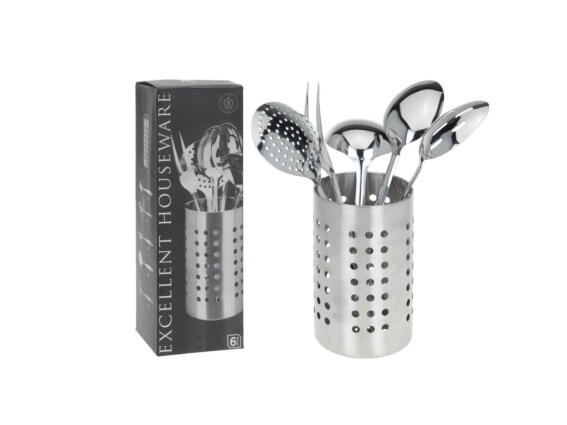 Excellent Houseware Σετ Εργαλεία Κουζίνας 6 τεμ. από Ανοξείδωτο ατσάλι με Βάση
