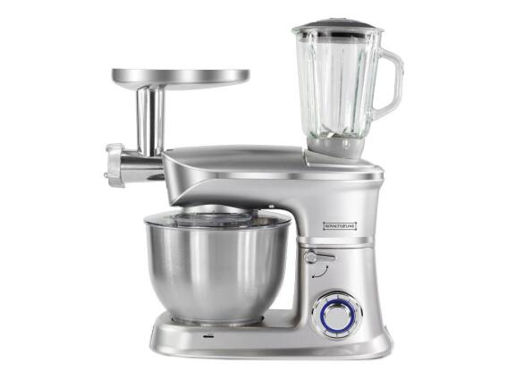 Royalty Line Κουζινομηχανή, Κρεατομηχανή και κοπής κιμά 1900 Watt RL-PKM1900.7BG Χρώμα Ασημί