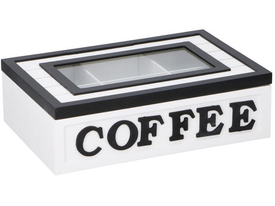 Arti Casa Ξύλινο Πρακτικό Κουτί αποθήκευσης για φακελάκια με 6 θέσεις σε λευκό χρώμα 26.5x18x8cm