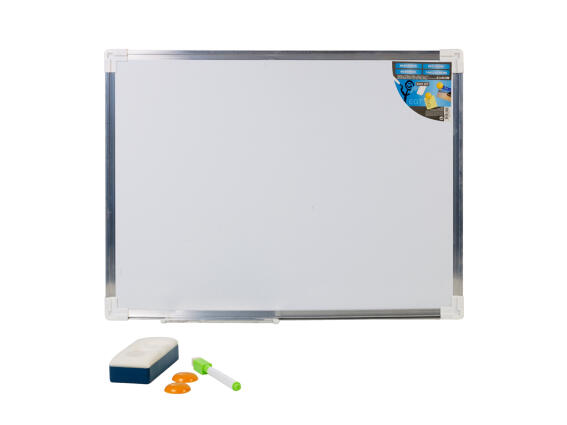 Λευκός Πίνακας Σημειώσεων 60x46cm Τοίχου με Κορνίζα Αλουμινίου, Μαρκαδόρους και Μαγνήτες, CY4270120