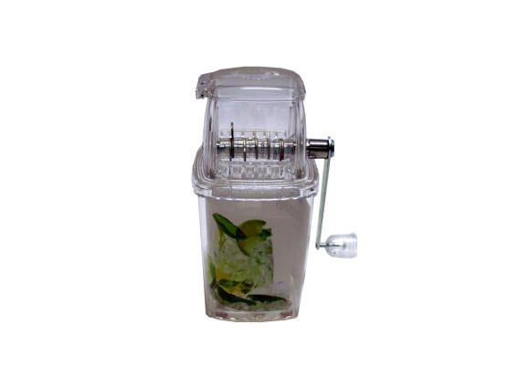 Διάφανος Χειροκίνητος Παγοθραύστης Θρυμματιστής Πάγου Ice Crusher 12x12x23cm με Χερούλι, 170420230