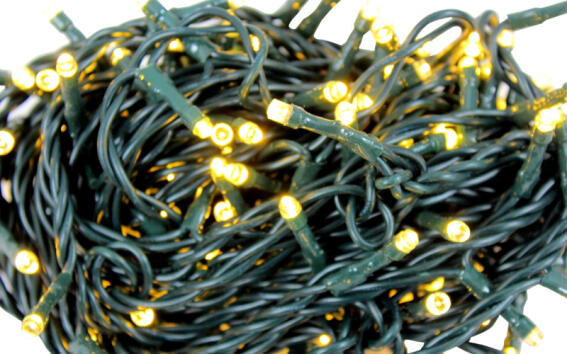 Grundig 160 Λαμπάκια LED Λευκά σε Σειρά Πράσινο με Καλώδιο Ρεύματος 5m