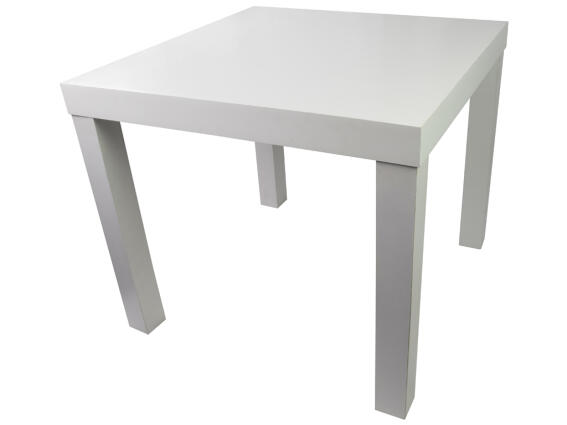 Homestyle Μοντέρνο Ξύλινο Βοηθητικό Τραπεζάκι Μεγίστου Βάρους 25kg σε Λευκό Χρώμα, 50X50X43cm 06295