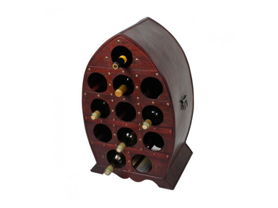 Κάβα Κρασιών, Μπουκαλοθήκη Ξύλινο Έπιπλο 12 θέσεων σε vintage αναπαλαιωμένο σχέδιο, 41x65x30cm