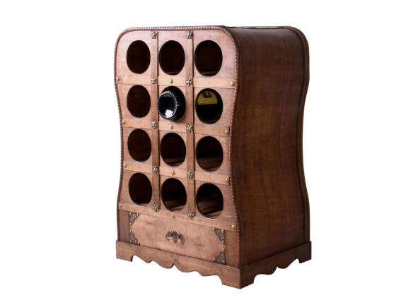 Κάβα Κρασιών, Μπουκαλοθήκη Ξύλινο Έπιπλο 12 θέσεων σε vintage αναπαλαιωμένο, 41.5x30x65cm, 304009