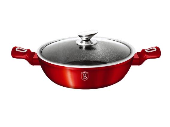 Berlinger Haus BH-1263N Αντικολλητική Ρηχή Κατσαρόλα 28cm με Τριπλή Μαρμάρινη Επίστρωση