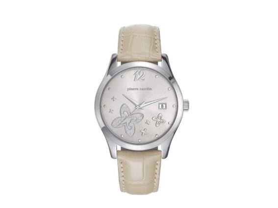 Pierre Cardin Γυναικείο Ρολόι χειρός με Ασημένιο καντράν με Διαμαντάκια, Ασημί Κάσα, Ασημί ενδείξεις