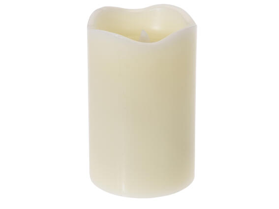 Led Διακοσμητικό Κερί με 2 διαφορετικά Εφέ φωτισμού Laser και φλόγας, ύψους 14.5 cm, σε Λευκό χρώμα