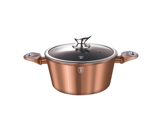 Berlinger Haus BH/1515N 24cm Κατσαρόλα,Χρώμα Ροζ Χρυσό, Σειρά Metallic- Rose Gold