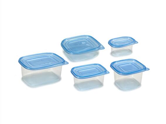 Σετ Φαγητοδοχεία 15 τεμαχίων Δοχεία φαγητού σε 5 μεγέθη με Μπλε καπάκι