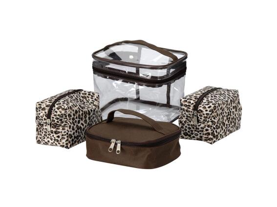 Διοργανωτής καλλυντικών Ταξιδίου σετ 4 τεμαχίων,  με νεσεσέρ αποθήκευσης σε διαφορετικά μεγέθη