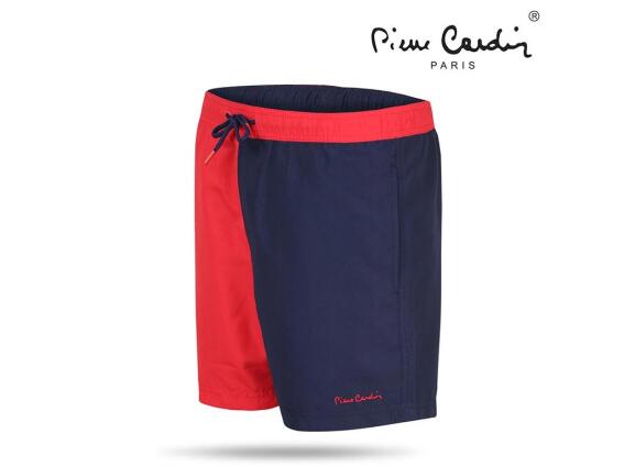 Pierre Cardin Ανδρικό Μαγιό Βερμούδα με λάστιχο στη μέση δίχτυ και τσέπη σε κόκκινο μπλε χρώμα Small