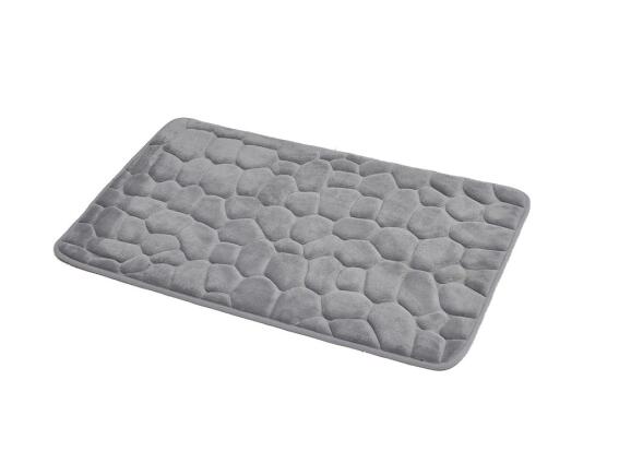 Απορροφητικό Χαλάκι Μπάνιου Μικροϊνών με εφέ πέτρας, σε ανοιχτό γκρι χρώμα,  50x80 cm