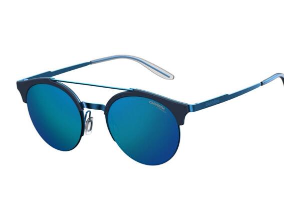 Carerra Unisex Γυαλιά Ηλίου τύπου Aviator με μεταλλικό σκελετό, στρογγυλό φακό, σε χρώμα μπλε