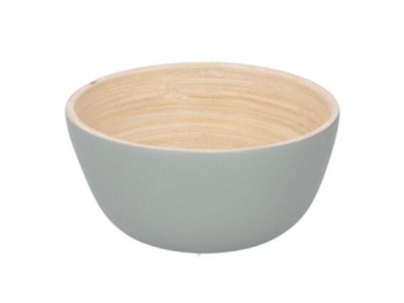 Στρογγυλό μπολ σερβιρίσματος με ματ τελείωμα και εσωτερική επένδυση από Bamboo, 10x5cm,Γκρι