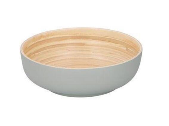 Στρογγυλό μπολ σερβιρίσματος με ματ τελείωμα και εσωτερική επένδυση από Bamboo, 25x8cm Γκρι