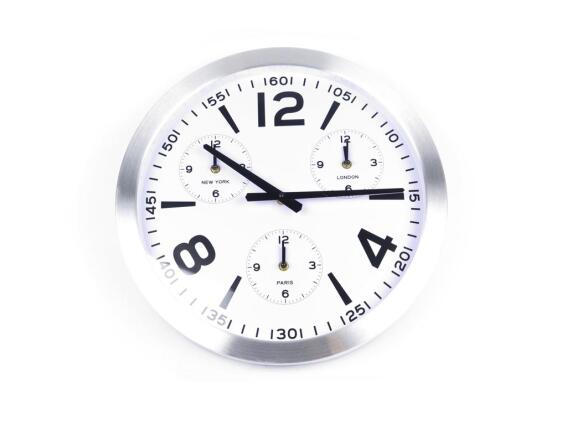 Διακοσμητικό Ρολόι Τοίχου Παγκόσμιο Ρολόι, με διάμετρο 45cm, YP7165090 Λευκό