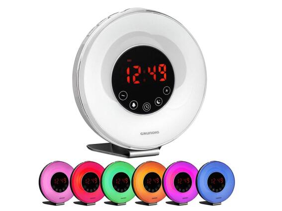 Grundig Ραδιο-Ξυπνητήρι με Φωτισμό LED σε Διαφορετικά Χρώματα και Καλώδιο USB 17x17x8cm 08194