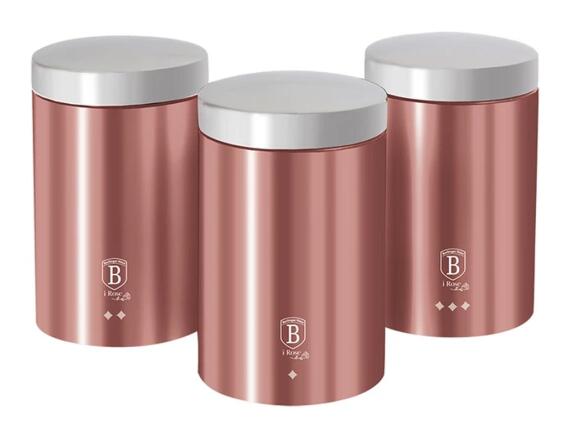 Berlinger Haus BH-6270 Σετ μεταλλικά βάζα 3 τεμ. για καφέ