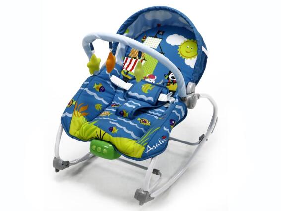 Asalvo Baby Παιδικό Relax για Μωρά έως 18 κιλά με κρεμαστά παιχνίδια και μουσική, σε μπλε χρώμα