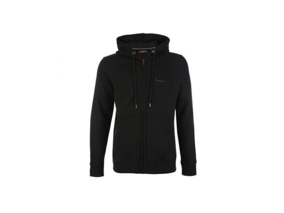 Pierre Cardin Ανδρική Ζακέτα με λογότυπο στο στήθος και κουκούλα σε Μαύρο χρώμα