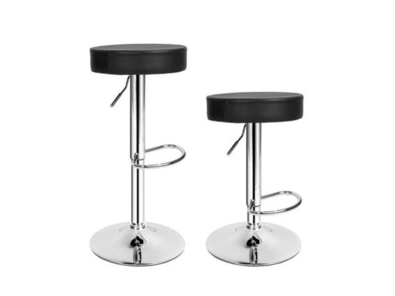 Timeless tools Σετ Σκαμπό Μπαρ 2 τεμαχίων σε μαύρο χρώμα με ρυθμιζόμενο ύψος έως 82.5 cm