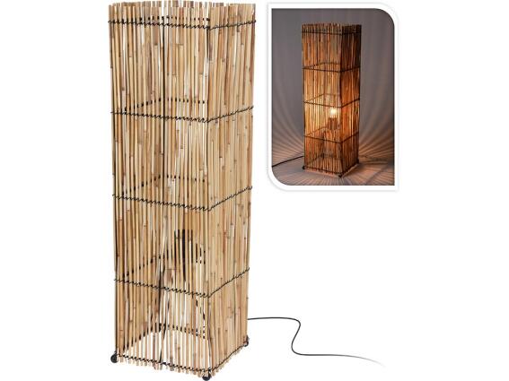 Διακοσμητικό Φωτιστικό από ξύλο Bamboo, σε φυσικό χρώμα,  19x19x62 cm