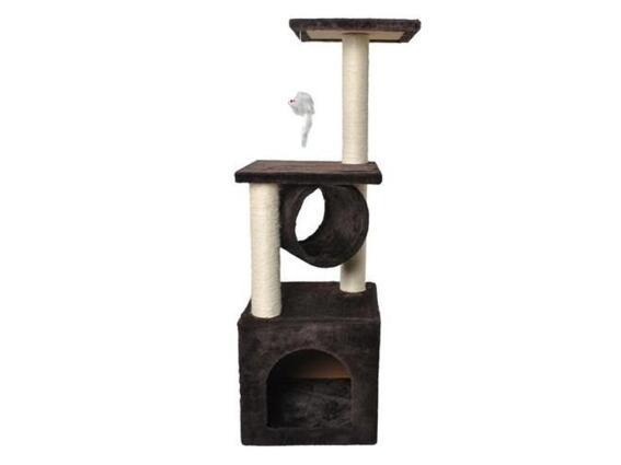 Aria Trade Δέντρο Ονυχοδρόμιο Γάτας Γατόδεντρο με 5 επίπεδα, 1 κρυψώνα, σε καφέ χρώμα, 31x31x90cm