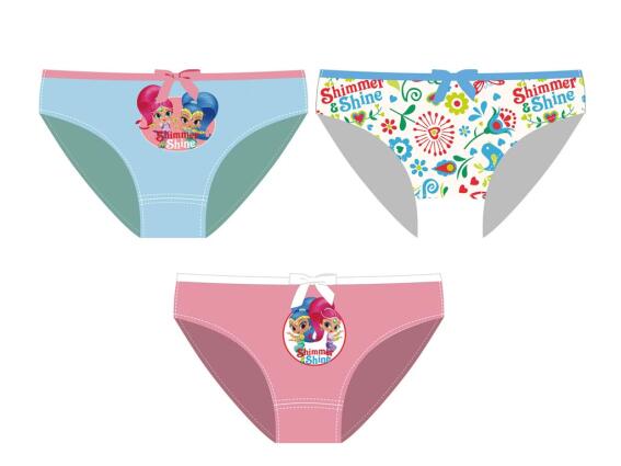 Σετ παιδικά εσώρουχα για κορίτσια 3 τεμαχίων, Shimmer&Shine, σε διαφορετικά σχέδια Μέγεθος 4