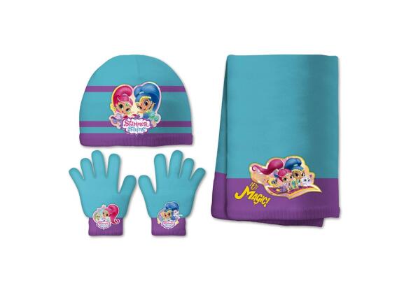 Nickelodeon Παιδικό Σετ Κασκόλ, Σκουφάκι και Γάντια με θέμα Shimmer&Shine, σε 2 χρώματα Μπλε