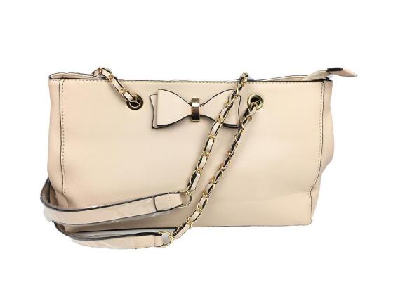 Nicole Brown Γυναικεία Τσάντα Ώμου με αλυσίδα σε Μπεζ χρώμα, 35x22x11cm