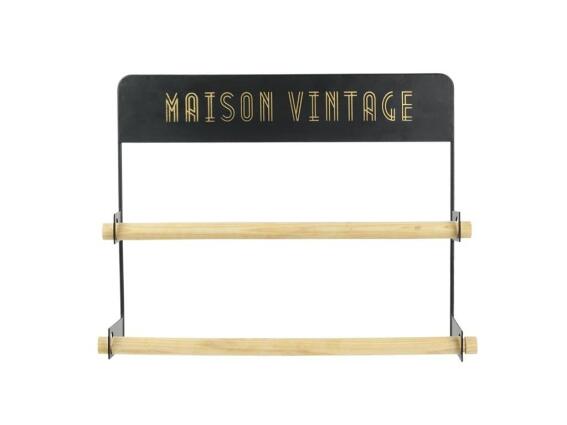 Aria Trade Μεταλλική Επιτοίχια Διπλή Βάση για Ρολό Κουζίνας σε μαύρο χρώμα