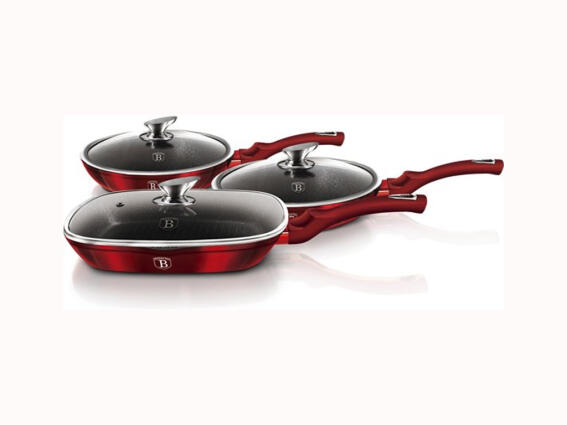Berlinger Haus BH/6189 6τεμ Σετ Τηγάνια,Χρώμα Burgundy, Σειρά Metallic- Burgundy