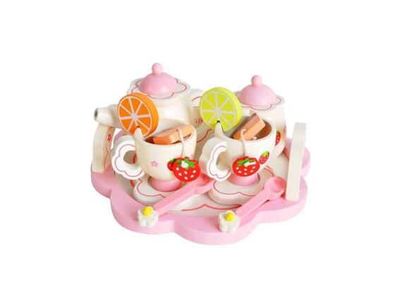 Ξύλινο Παιχνίδι Σετ Τσαγιού 16 τεμαχίων, Wooden tea service