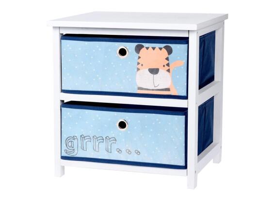 Παιδικό Ντουλάπι Αποθήκευσης παιχνιδιών και Αντικειμένων με 2 Συρτάρια, 34.5x10x42.5 cm Μπλε