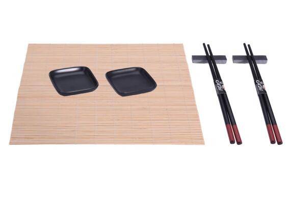 Σετ σερβιρίσματος και παρασκευής Sushi 7 τεμαχίων, κατάλληλο για 2 άτομα Μαύρο