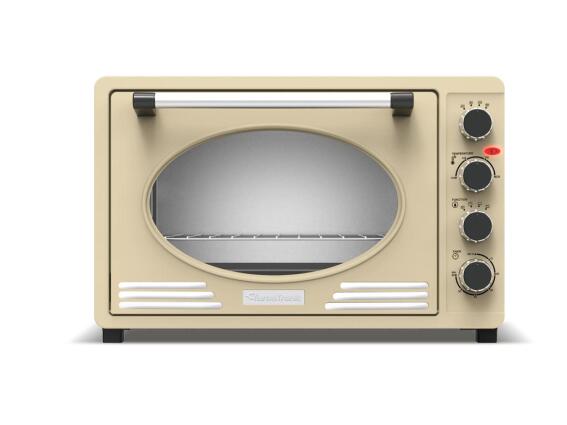 Ηλεκτρικός Retro Φούρνος Grill 45L 2000W με ταψί σε κρεμ απόχρωση, Turbotronic TT-EV45R