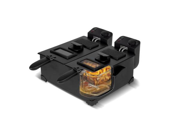 TurboTronic Επαγγελματική Διπλή Φριτέζα 3600Watt χωρητικότητας 6L με Θερμοστάτη και καλάθια, Turbotronic TT-DF2