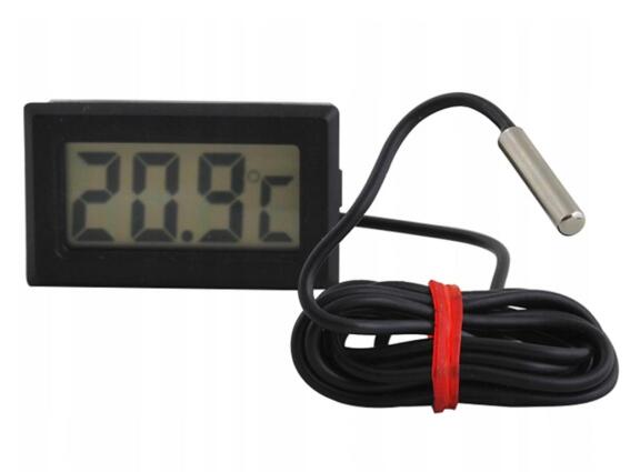 Ψηφιακό Θερμόμετρο Ενυδρείου με οθόνη LCD και καλώδιο μήκους 1m, 4.8x1.5x2.8 cm