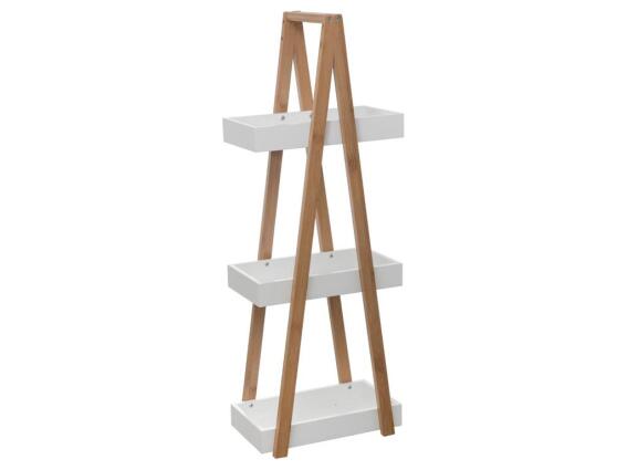 Επιδαπέδια Ραφιέρα Τριώροφη σε λευκό χρώμα, 18x30x82 cm