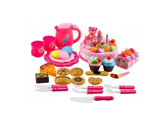 Aria Trade Σετ Παιχνίδι Τούρτα Γενεθλίων 80 τεμαχίων με φωτισμό, Cutting birthday cake set