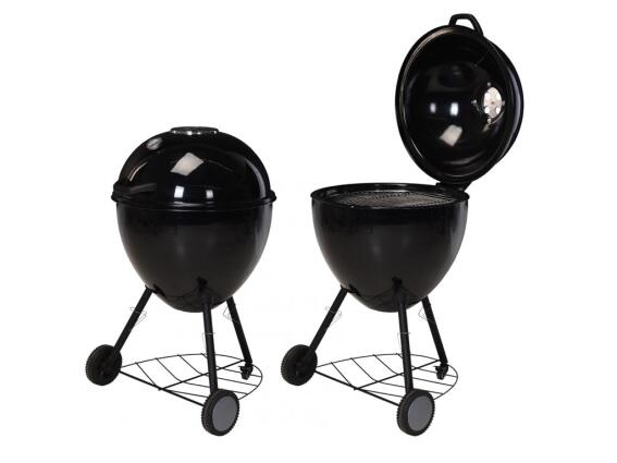 Aria Trade Φορητή Ψησταριά Μπάρμπεκιου BBQ με Σχάρα XL Στρογγυλή και Ροδάκια Ø57cm