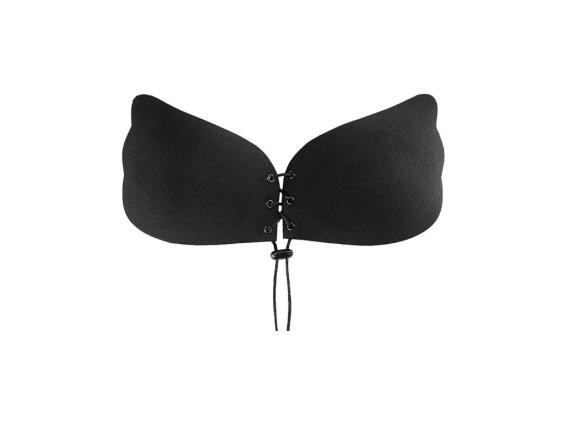 Αυτοκόλλητο Σουτιέν Σιλικόνης χωρίς τιράντες σε μαύρο χρώμα, Push up bra B