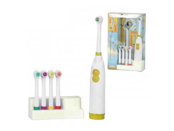 Aria Trade Ηλεκτρική Οδοντόβουρτσα με 4 ανταλλακτικές κεφαλές Κίτρινο