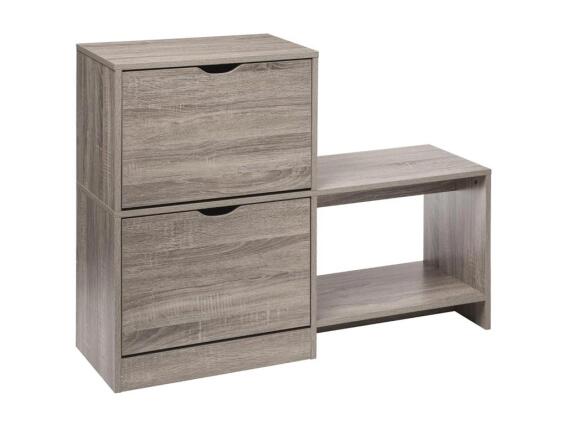 Έπιπλο Εισόδου Παπουτσοθήκη με 2 ντουλάπια αποθήκευσης σε γκρι χρώμα, 100x32x80 cm, Shoe rack