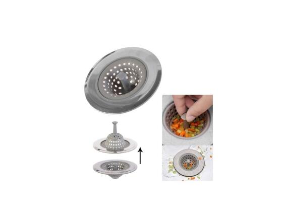 Φίλτρο σιλικόνης για νεροχύτη κουζίνας σε γκρι χρώμα,  Silicone strainer filter