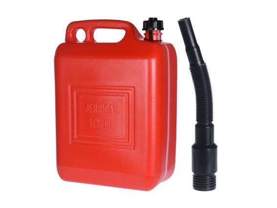 Πλαστικό Δοχείο Μεταφοράς και Αποθήκευσης Καυσίμων με Σωλήνα Επέκτασης σε Κόκκινο χρώμα 10L