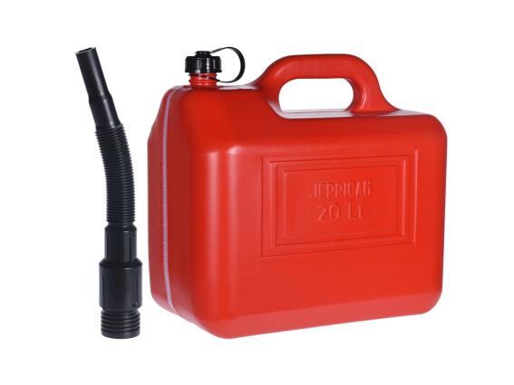 Πλαστικό Δοχείο Μεταφοράς και Αποθήκευσης Καυσίμων με Σωλήνα Επέκτασης σε Κόκκινο χρώμα 20L