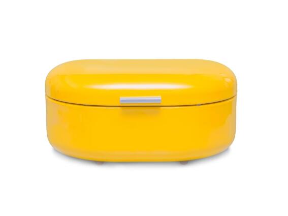 Μεταλλική Ψωμιέρα σε κίτρινο χρώμα σε retro style, 40x25x18 cm, Bread box