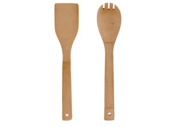 Aria Trade Ξύλινο σετ Εργαλεία Κουζίνας Κουτάλες 2 τεμαχίων